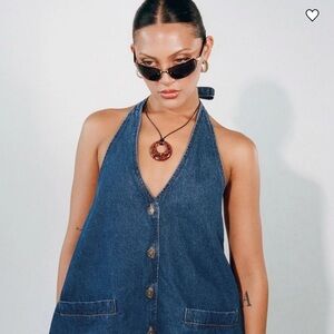 Lioness Denim Halter Top